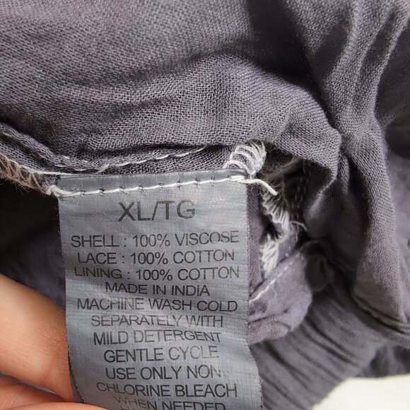 O'Neill Women's Slate Purple Issa Woven Boho Halter HI-Lo Dress Crochet, Size XL - Picture 7 of 9